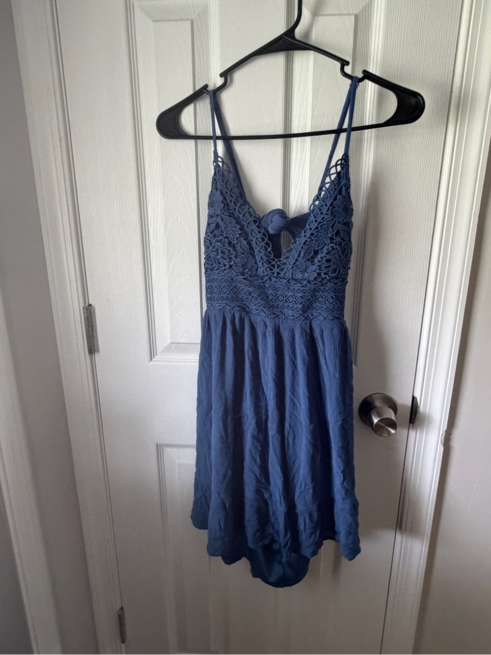 Blue Lace Bodice Slip Dress - Unbranded